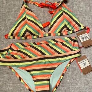 Nike Women Swim Two-Piece Bikini - colorful striped Nike suit